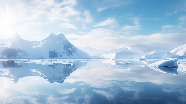 A photo of an Antarctic ice habitat glacial fjord