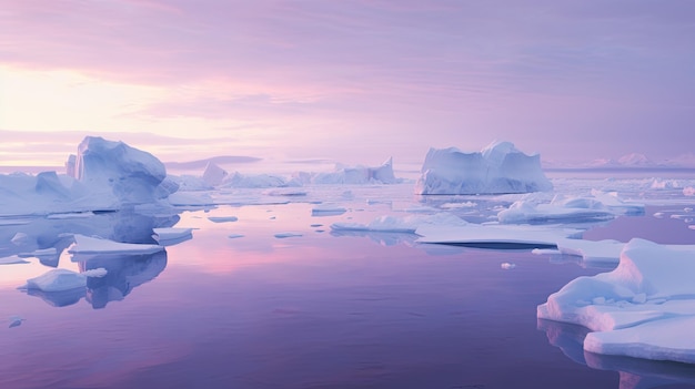 A photo of an Antarctic ice habitat icebergs