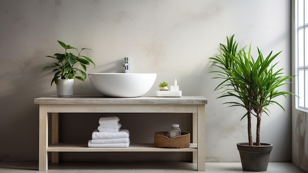 photo anti dandruff products by the bathroom sink generated by AI