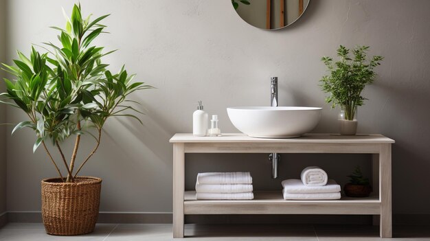 photo anti dandruff products by the bathroom sink generated by AI