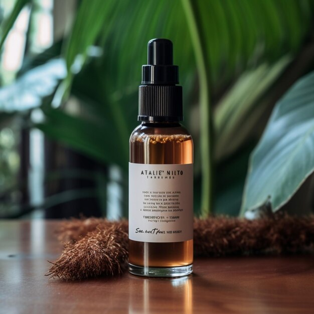 premium-ai-image-photo-of-antifrizz-coconut-oil-hair-serum
