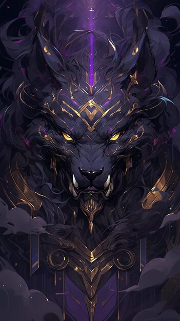 A photo of anubis art purple wallpaper