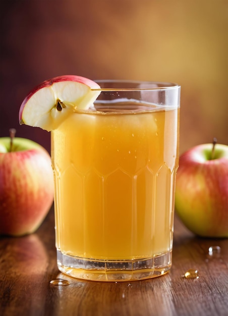 リンゴジュースとリンゴの写真