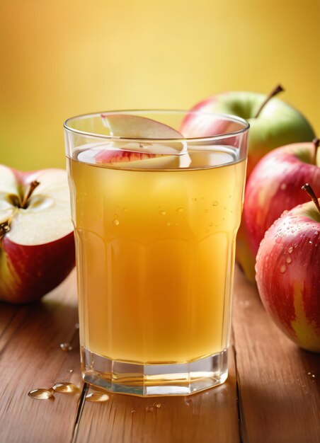 Photo photo of the apple juice and apple