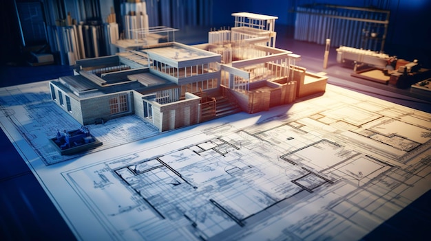 A photo of an architects blueprint for a real estate