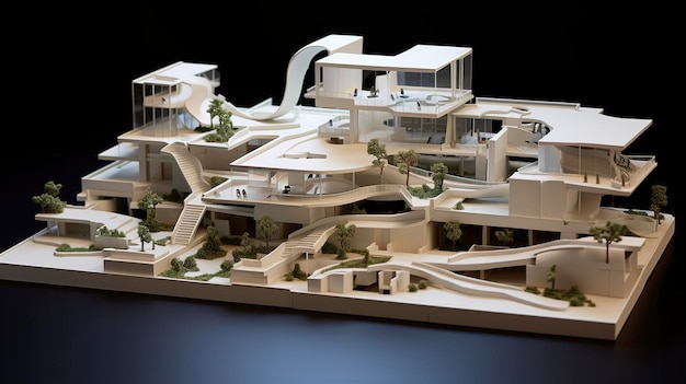 A Photo of an Architectural Concept Model illustrating the Spatial Design and Functionality