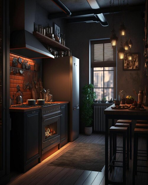 キッチンルームの建築デザインのインスピレーションの写真