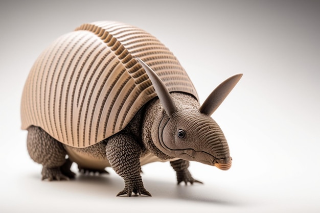 Photo of a armadillo on a white background created with generative ai