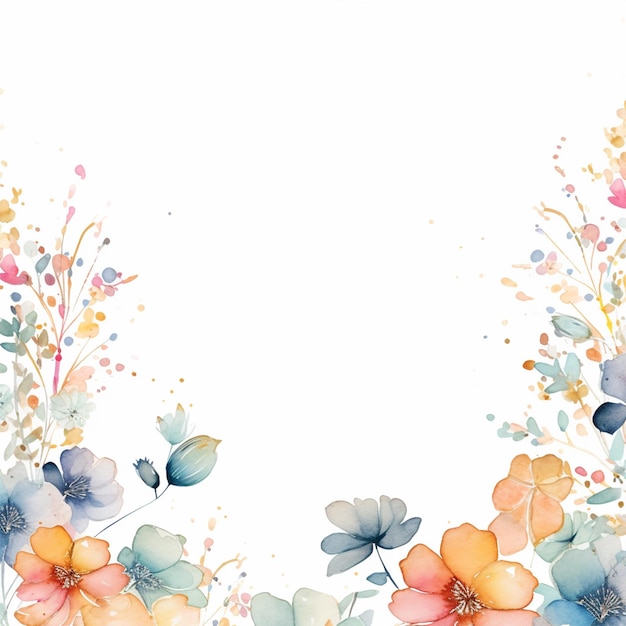 Photo arrangement with colorful flowers and copy space