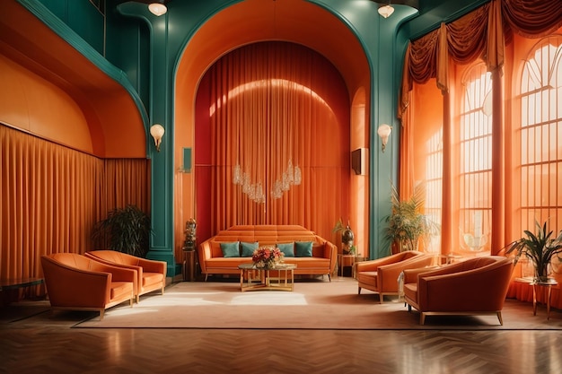 Photo art deco interior in classic style