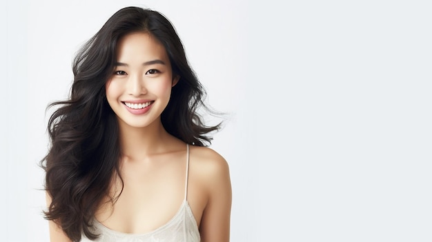 Photo Asian beauty smiling pretty asian woman for beauty concepts