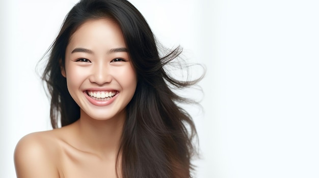 Photo Asian beauty with a smile on her face