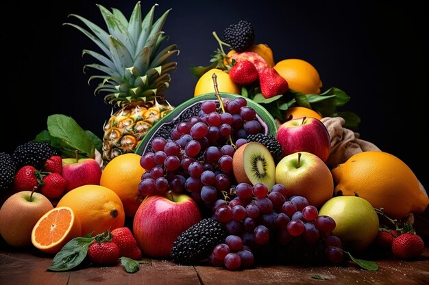 사진 사진 다양한 과일과 혼합된 과일