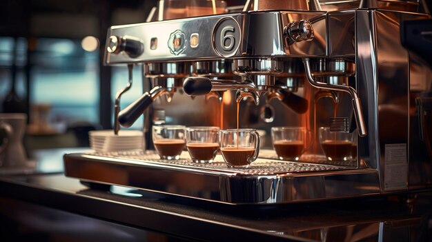 Photo a photo of an automatic espresso machine brewing
