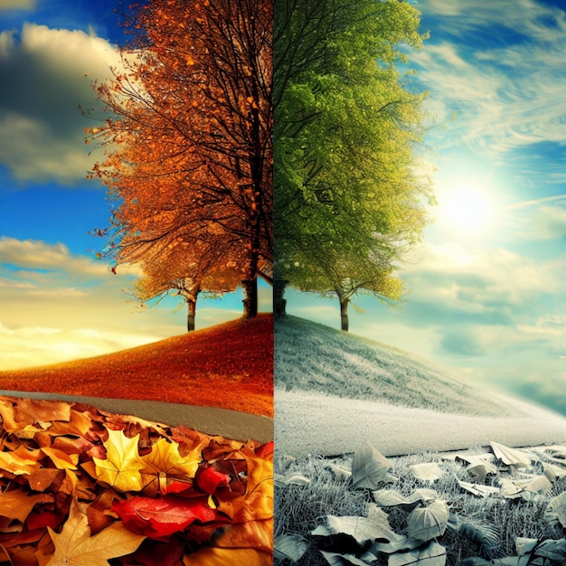 Photo photo a autumn leaves nature background