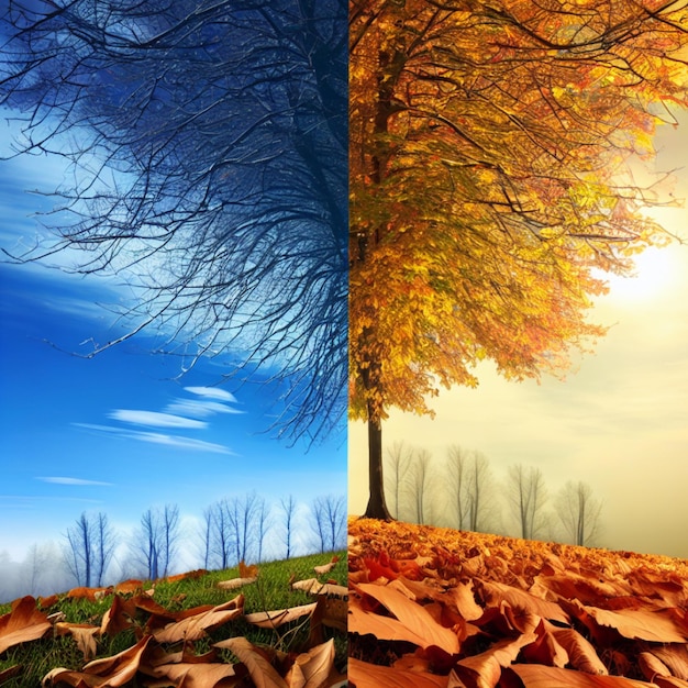 Photo a autumn leaves nature background