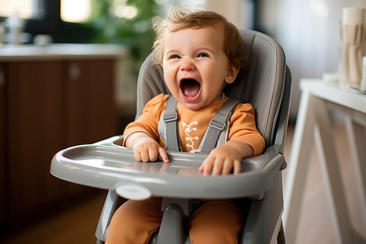 Photo baby in highchair