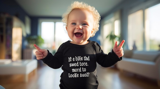 Photo a photo of a baby onesie with a funny slogan