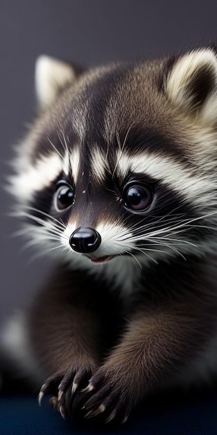 Photo photo baby raccoon portre