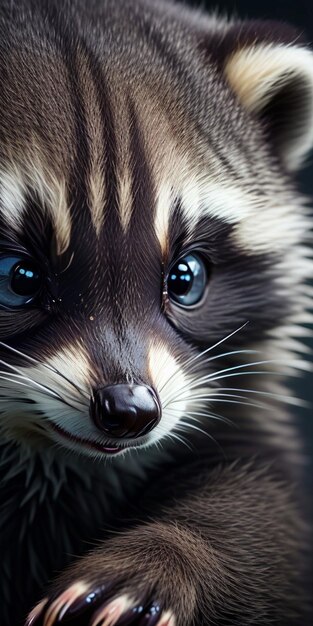 Photo baby raccoon portre