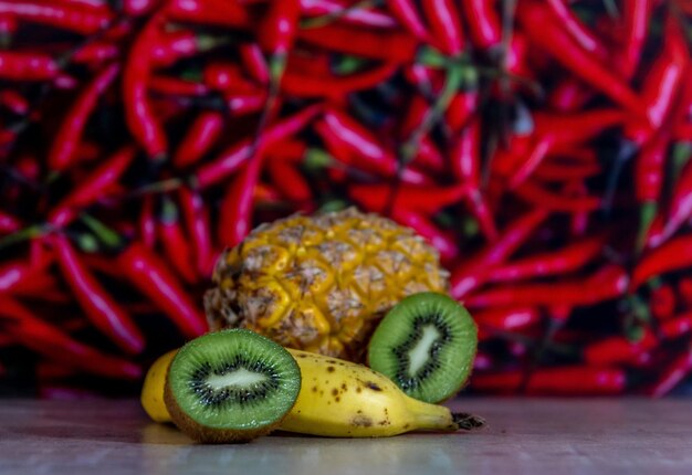 Photo photo of background banana chillies