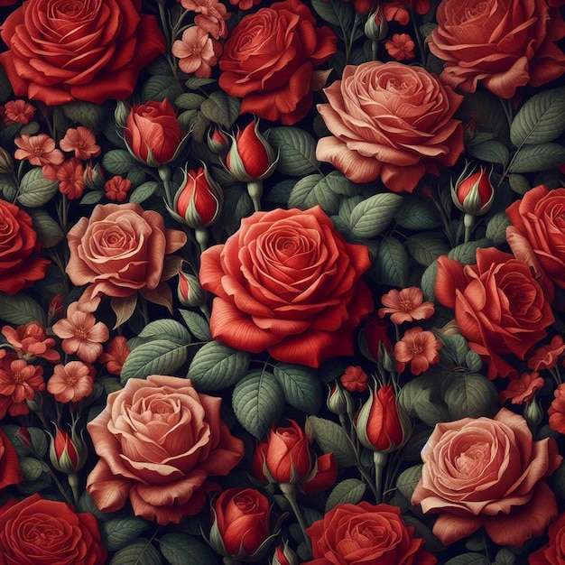 Photo background texture of red blossom roses red rose is meaning love and romantic