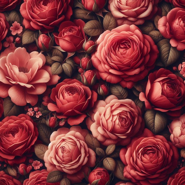 Photo background texture of red blossom roses red rose is meaning love and romantic