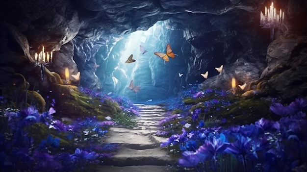 photo background with magical trail