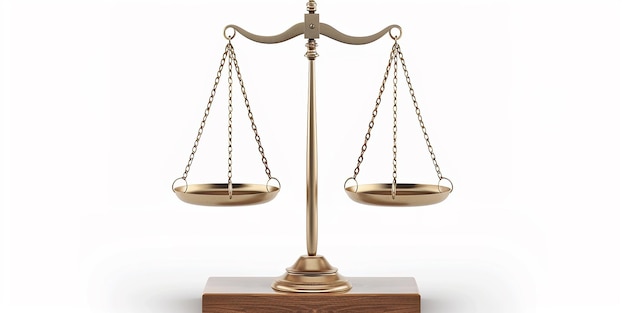 Photo of Balance Scale on White Background