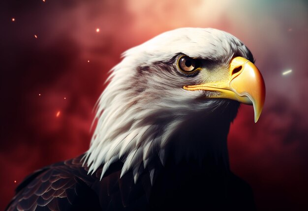 photo bald eagle perching of freedom generated ai