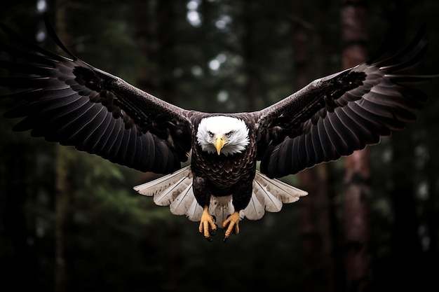 Photo photo of bald eagle with wings halffolded in a banking turn