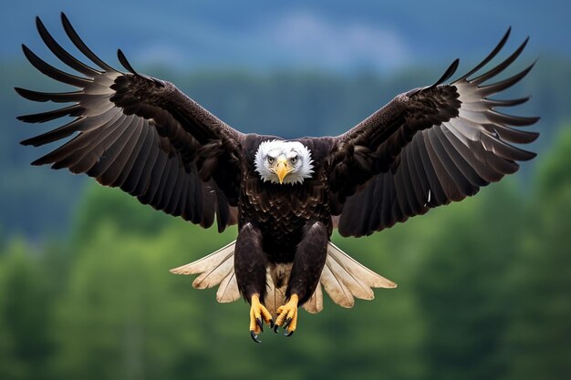 Photo photo of bald eagle with wings halffolded in a banking turn