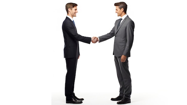 A photo of a banker shaking hands with a customer