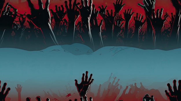 Photo photo of banner for background zombie hands risi landscape backgrounds