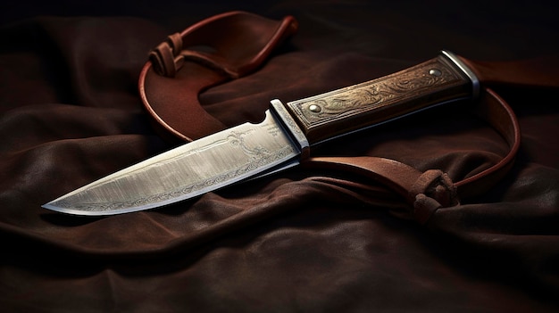 A photo of a barber's straight razor and strop