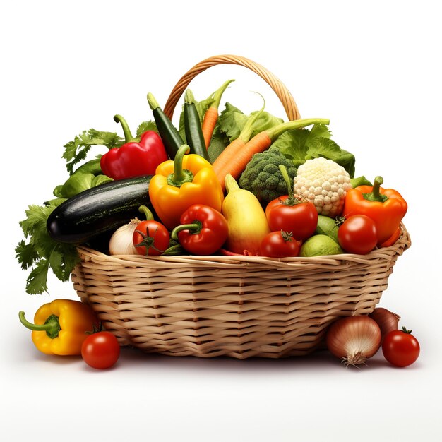 Photo of Basket full of fresh Vegetable