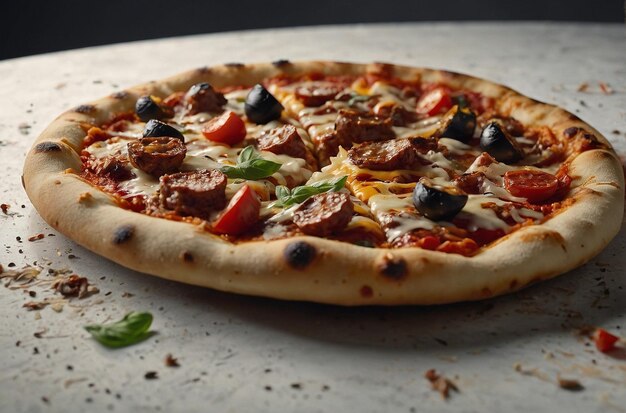 Photo of a BBQ Bonanza Pizza on a white surface