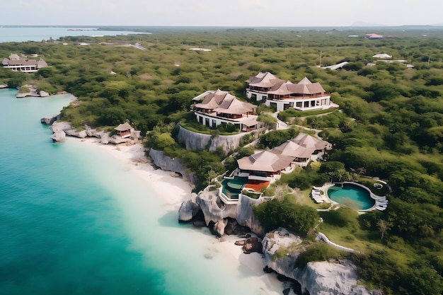 Photo of beach resort with luxurious villas pris