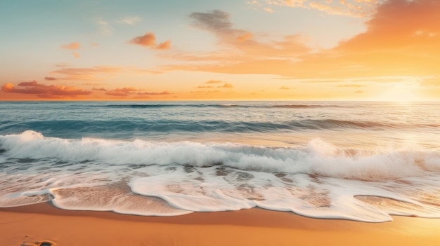 A photo of a beach with smooth sand crashing waves