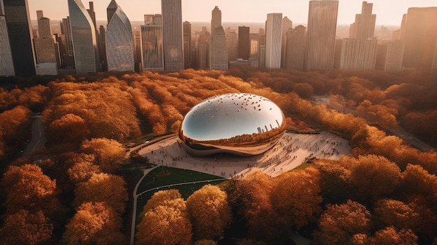 A photo of the bean building in chicago