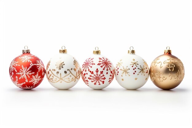 Photo beautiful christmas balls solated