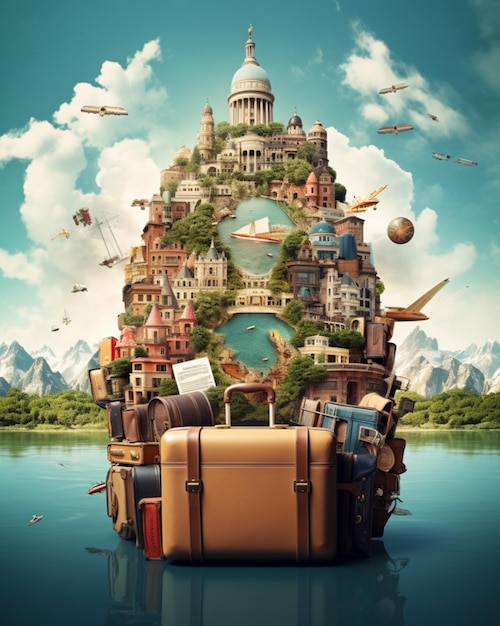 Photo Beautiful collage of travel concept