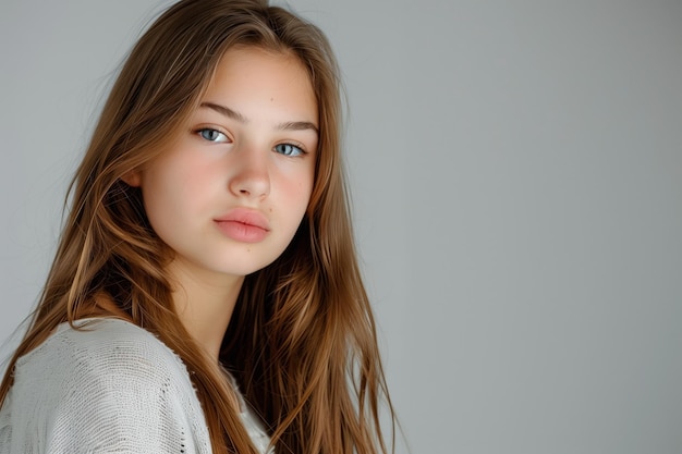 Photo of a Beautiful Cute Teenage Girl Generative AI