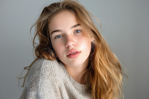 Photo of a Beautiful Cute Teenage Girl Generative AI