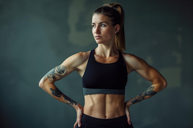 Photo of a Beautiful Female Fitness Instructor Generative AI