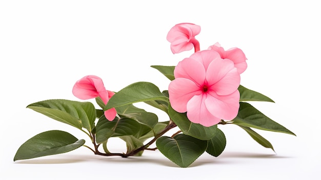 색 배경 에 고립 된 아름다운 Impatiens 꽃 의 사진