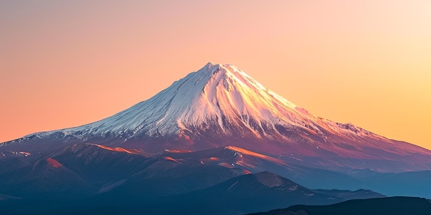 photo beautiful Landscape snowy high mountain with amazing clear sky