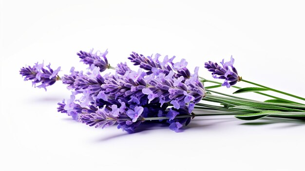 Photo of beautiful Lavender flower isolated on white background