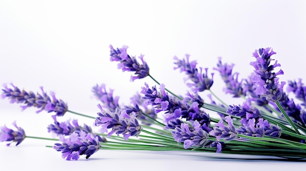 Photo of beautiful Lavender flower isolated on white background