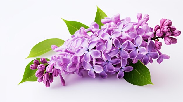 Photo of beautiful Lilac flower isolated on white background